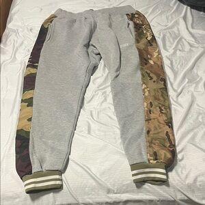 Gray and Camouflage Sweatpants